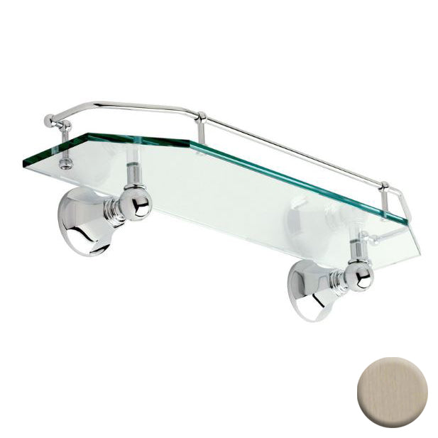Empire 24" Glass Shelf w/Gallery Rail in Satin Nickel