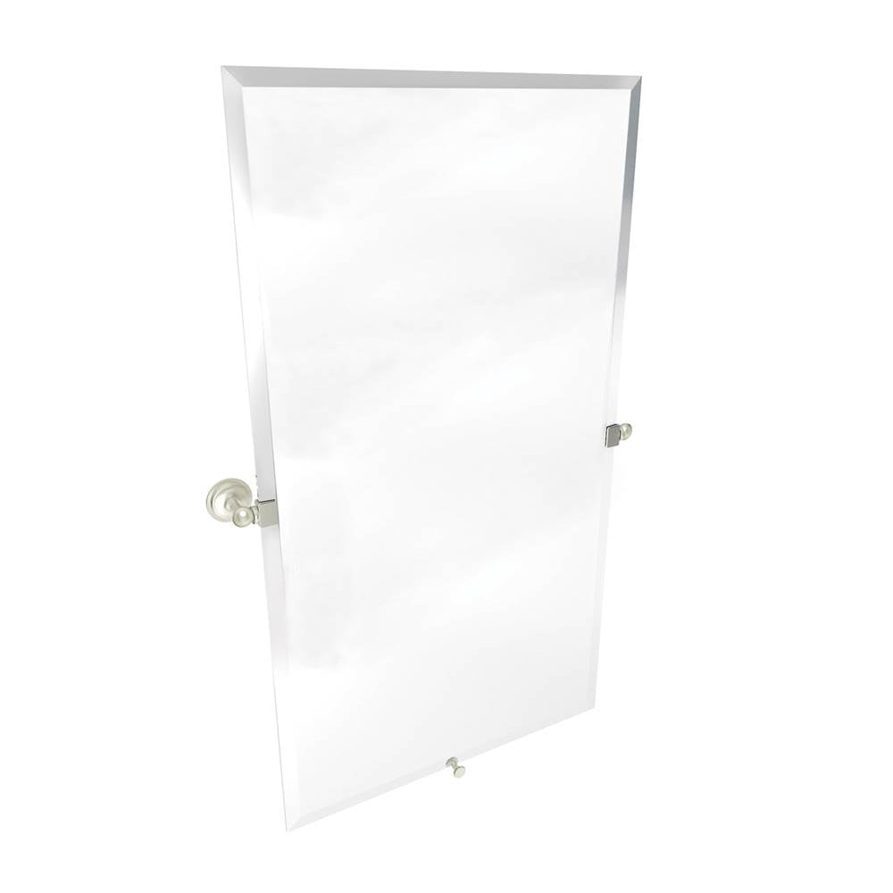 London Terrace 2-Position Tilt Beveled Mirror Frameless 20x36 Satin Nickel