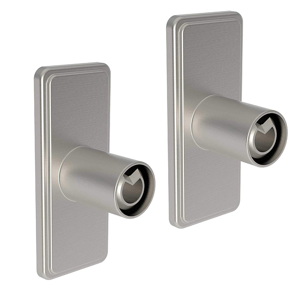 Columnar Curved Shower Rod Brackets in Satin Nickel