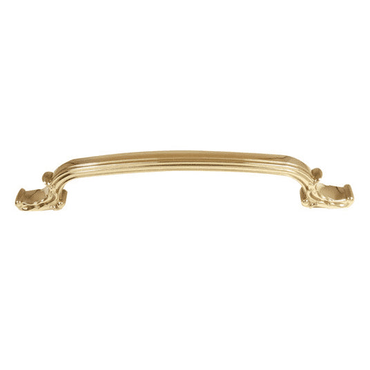 Ornate 8" Appliance Pull w/Polished Brass, No Lacquer Finish