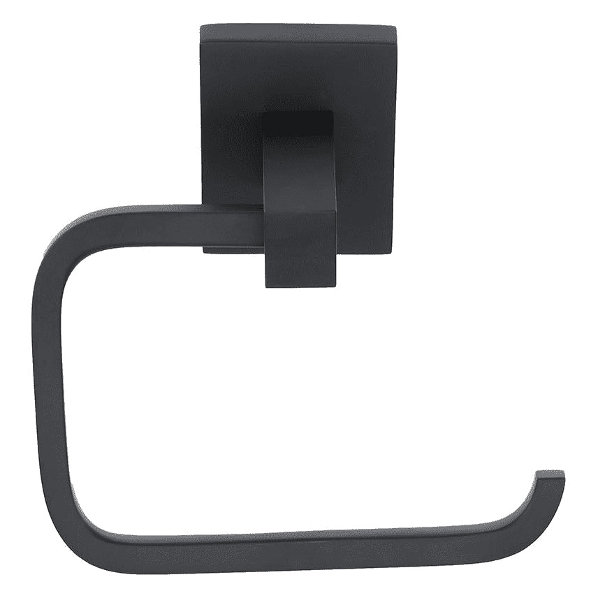 Crystal Contemporary Open Toilet Paper Holder in Matte Black