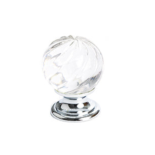 Europa 1-3/16" Clear Crystal Knob with Chrome Post