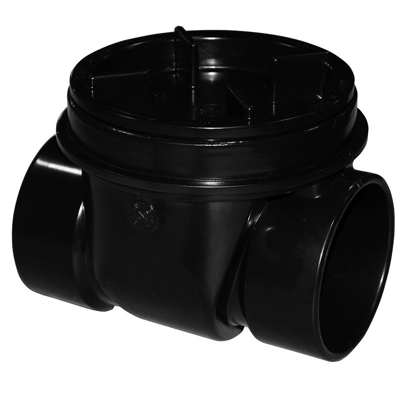 Back Water Valve 4" ABS DWV Hub