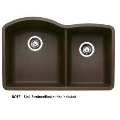 Diamond 32x20-27/32x9-1/2" 1-3/4 Dbl Bowl Sink in Café Brown
