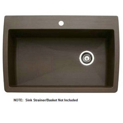 Diamond 33-1/2x22x9-1/2" Single Sink in Café Brown w/5 Hole