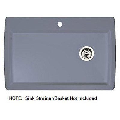 Diamond 33-1/2x22x9-1/2" Single Sink, Metallic Gray w/7 Hole