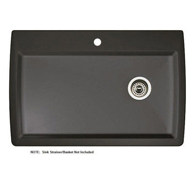 Diamond 33-1/2x22x9-1/2" Single Sink in Anthracite w/6 Hole