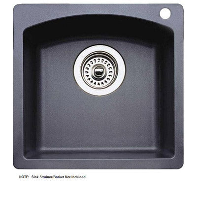 Diamond 15x15x8" Single Bar Sink in Anthracite w/1 Fct Hole
