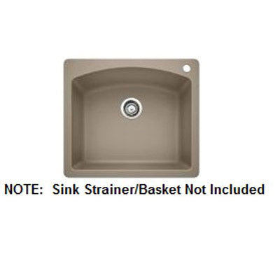 Diamond 25x22x10" Single Kitchen Sink in Truffle w/1 Hole