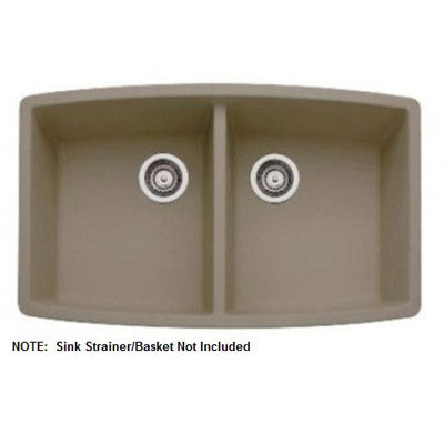 Performa 33x20x10" Double Bowl Kitchen Sink in Truffle