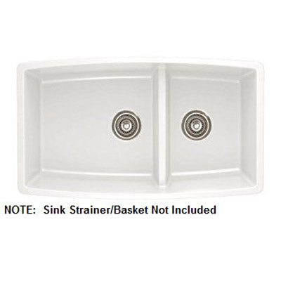 Performa 33x19x10" Medium 1-3/4 Double Bowl Sink in White