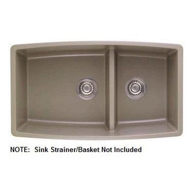 Performa 33x19x10" Medium 1-3/4 Double Bowl Sink in Truffle