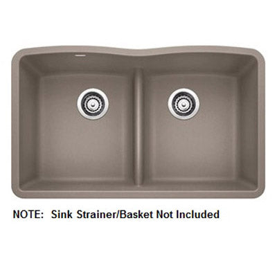 Diamond 32x19-1/4x9-1/2" Eq Dbl Low Divide Sink in Truffle