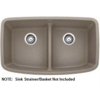 Valea 32x19x9-1/2" Equal Dbl Low Divide Sink in Truffle