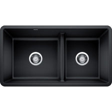 Precis 33x18x9-1/2" 1-3/4 Low Divide 2-Bowl Sink Anthracite
