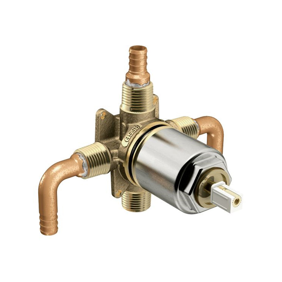 Cornerstone Pressure Balancing In-Wall Cycling Control Valve 1/2" PEX Inlets/Shower Outlet IPS/CC Tub Outlet for Tub & Shower