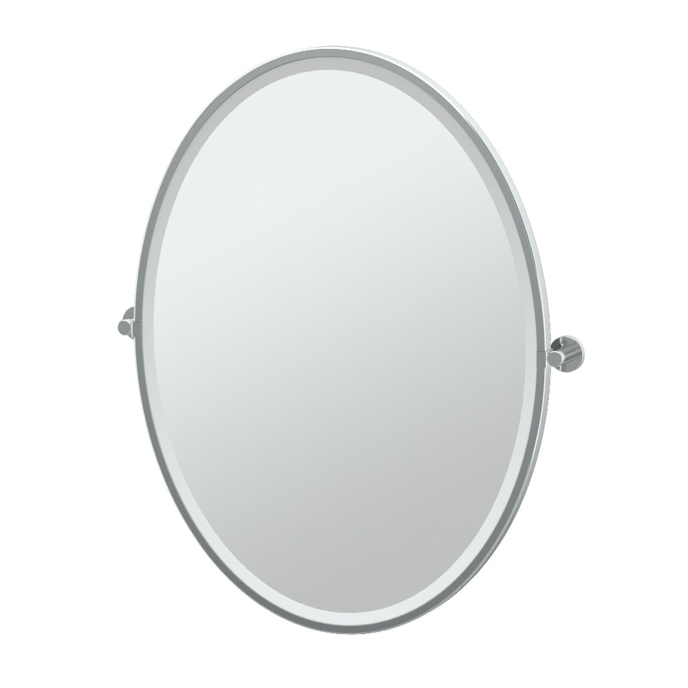 Channel 25x33" Pivoting Framed Rectangular Mirror in Chrome