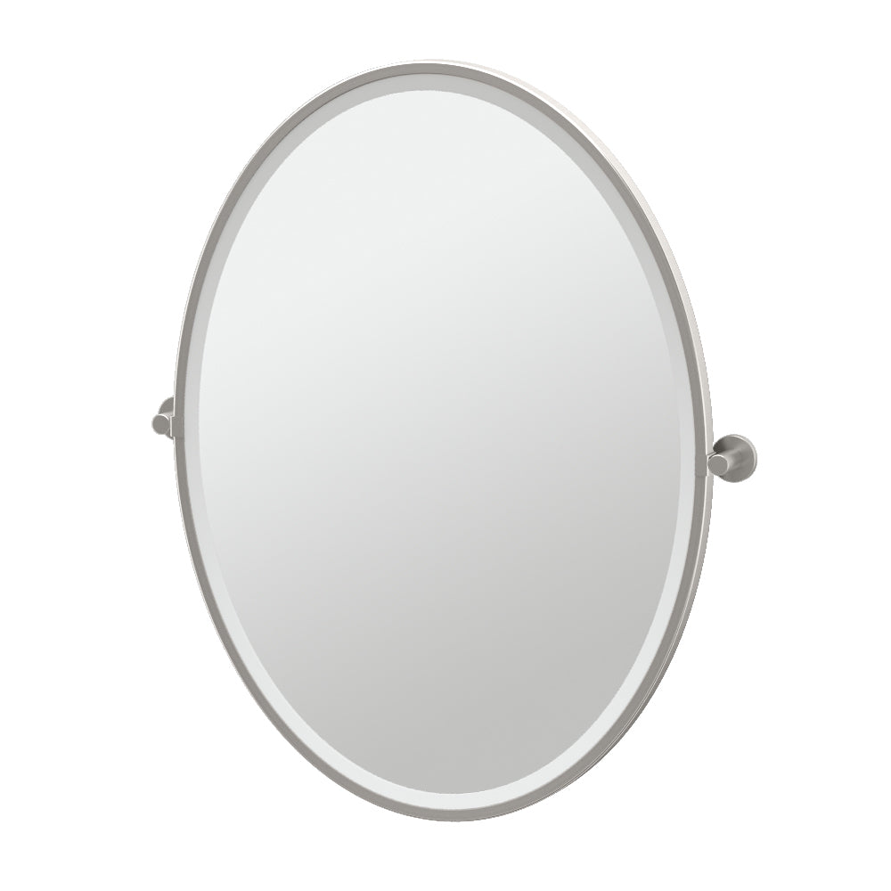 Channel 25x33" Pivoting Framed Rectangular Mirror in Nickel