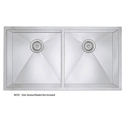 Precision 37x18x10" Stainless Steel Large Double Bowl Sink