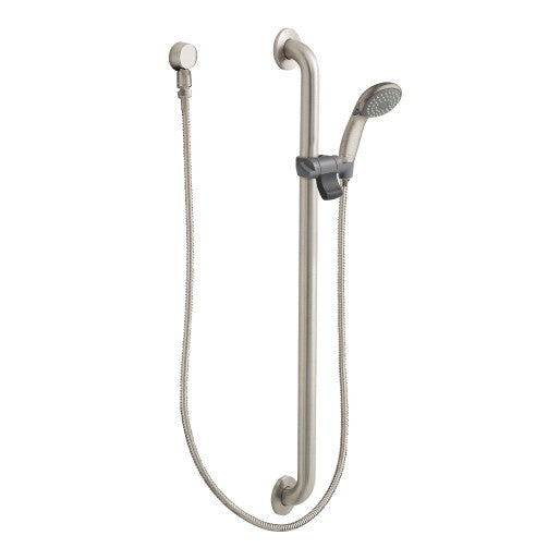Commercial Handshower W/Slide/Grab Bar in Nickel