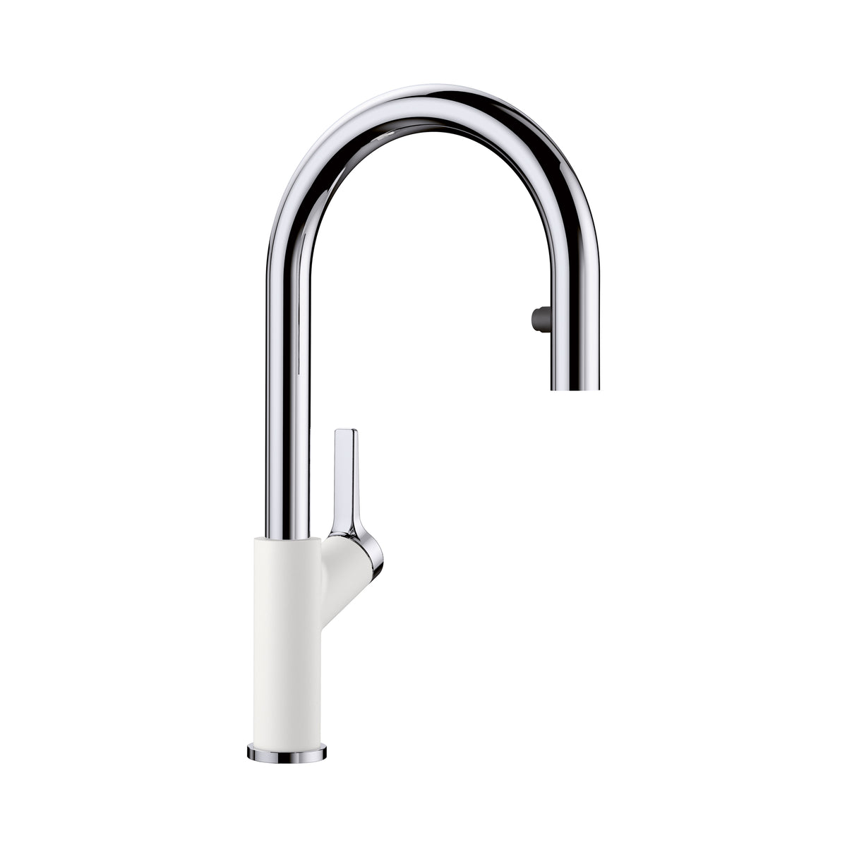 Urbena Single Hole Pull-Down Fct in Chrome/White, 1.5gpm