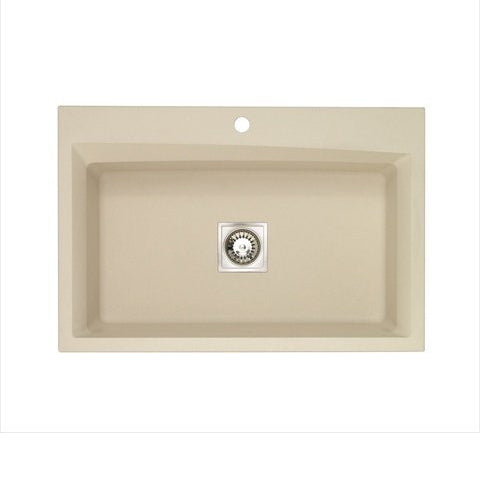 Workcenter 33x22x9" 1-Bowl Dual Mount Kitchen Sink in Beige