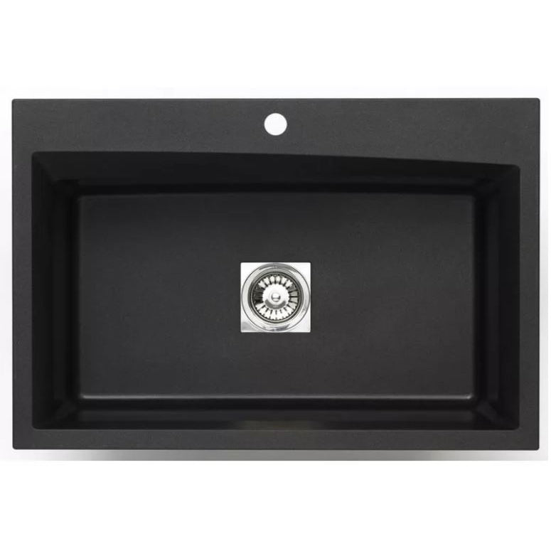 Workcenter 33x22x9" 1-Bowl Dual Mount Kitchen Sink in Black