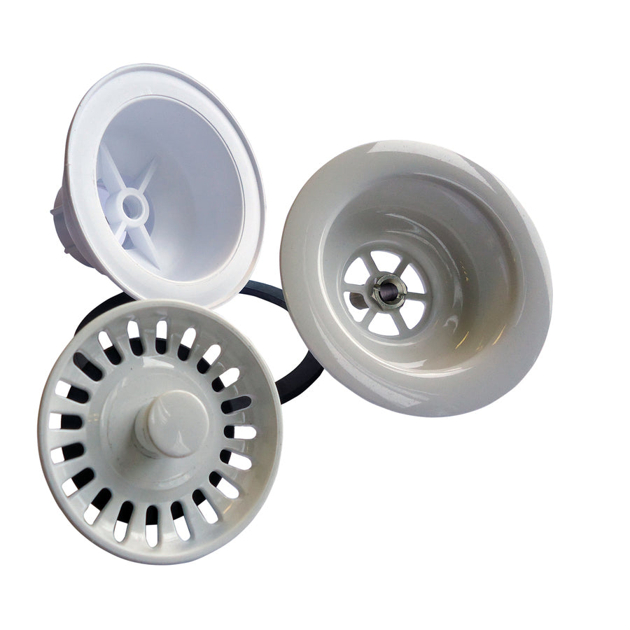 3-1/2" Basket Strainer Assembly in White