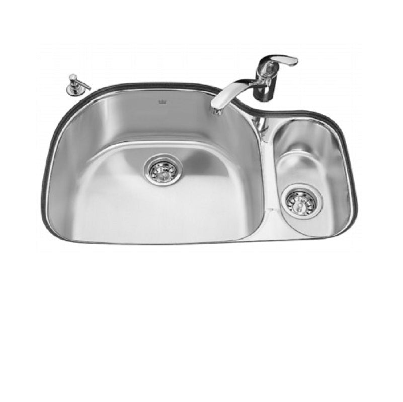 Kindred 31-11/16x20-7/8x8-1/2" SS Double Bowl Sink Kit