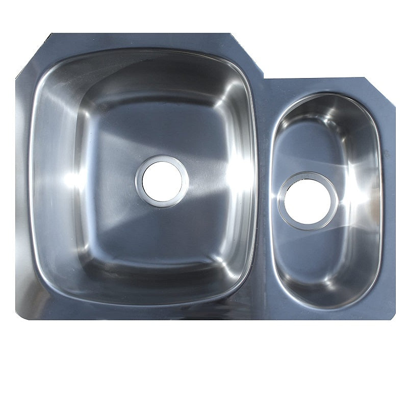 Kindred 25-1/4x19-1/8x9" Stainless Steel Dbl Bowl Sink Kit