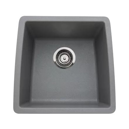 Performa 17-1/2x17x9" Single Bowl Bar Sink in Concrete Gray
