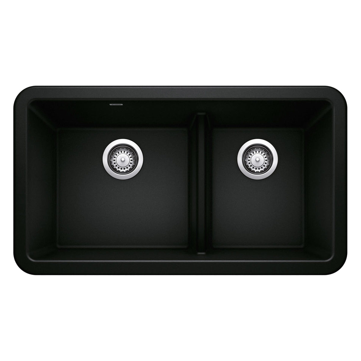 Ikon 33x19x10" Farmhouse Double Bowl Sink in Black