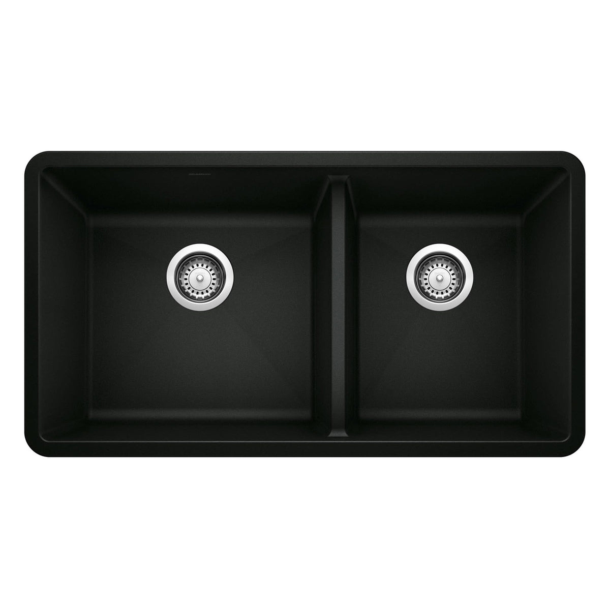 Precis 33x18x9-1/2" 1-3/4 Double Bowl Kitchen Sink in Black