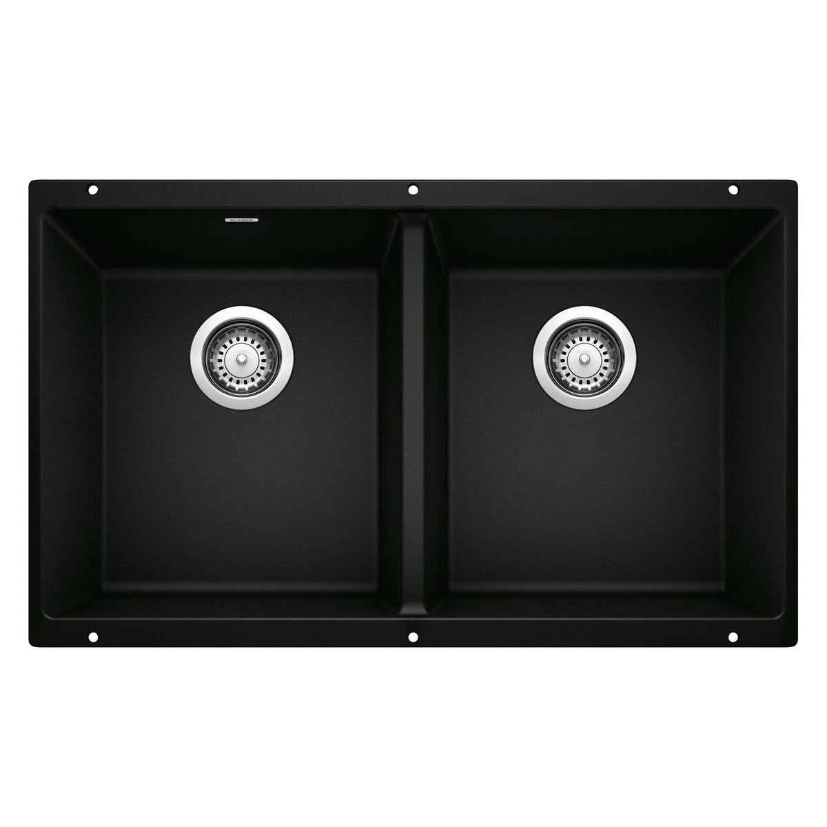 Precis 29-3/4x18-1/8x8" Equal Double Bowl Sink in Black