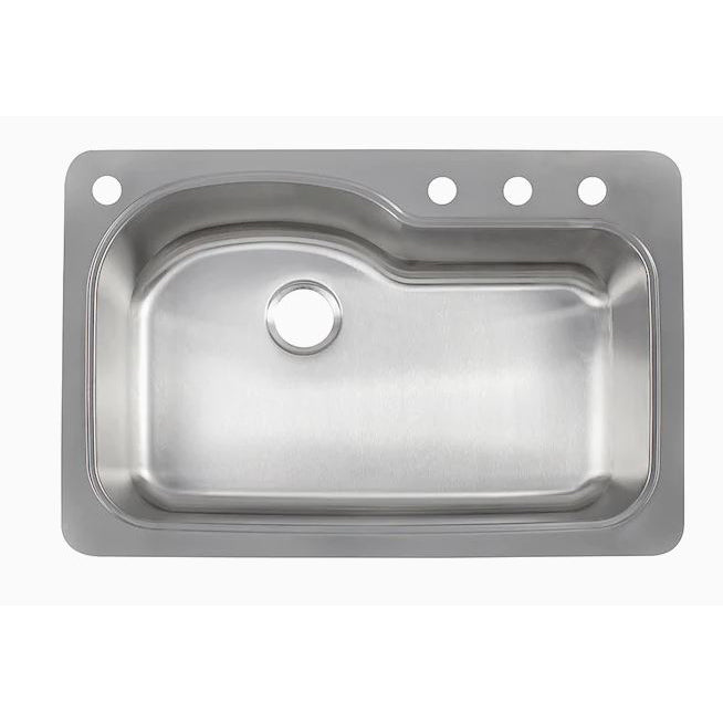Kinetic 33x22x9" Stainless Steel Single Bowl Kitchen Sink