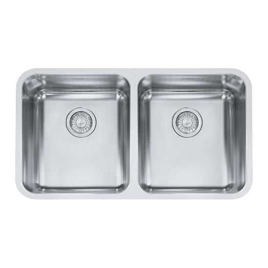 Grande 32-7/8x18-3/4x9" Stainless Steel Double Bowl Sink