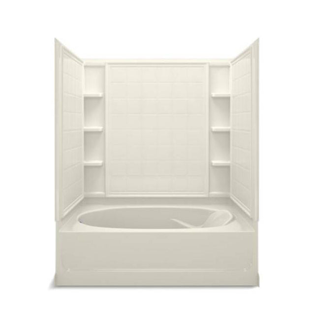 Ensemble Tile Tub/Shower 60x42x72" Biscuit LH Drain, 3-Pack
