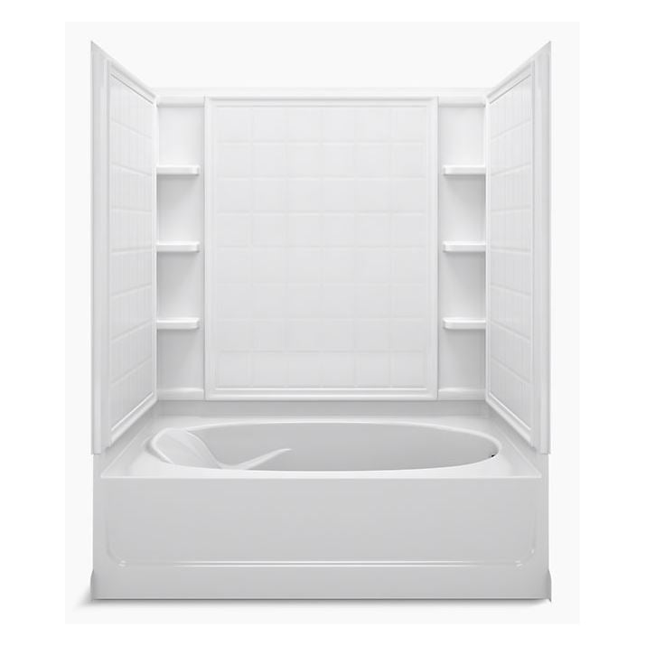 Ensemble Tile Tub/Shower 60x42x72" White RH Drain, 3-Pack