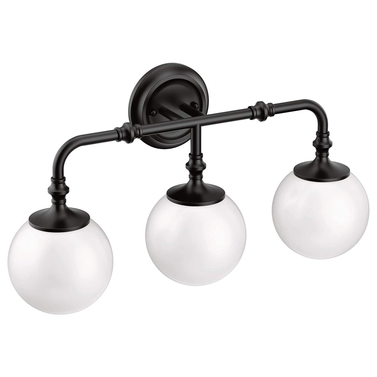 Colinet 3-Globe Light Fixture in Matte Black