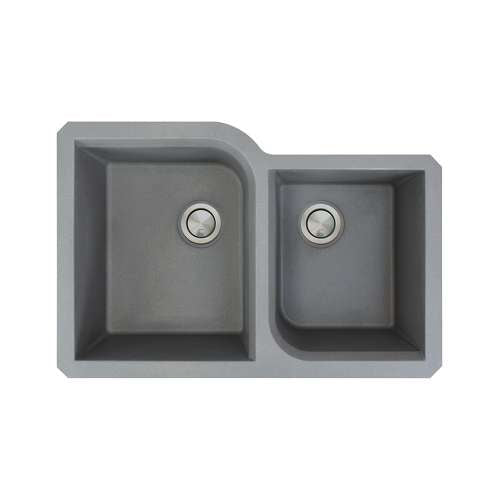 Radius 31-3/4x20-3/4x9-1/2" Double Bowl Sink in Grey