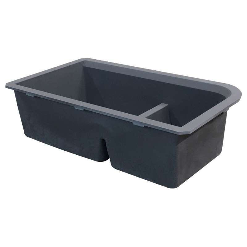 Radius 31-3/4x19-1/4x9-1/2" Double Bowl Sink in Grey