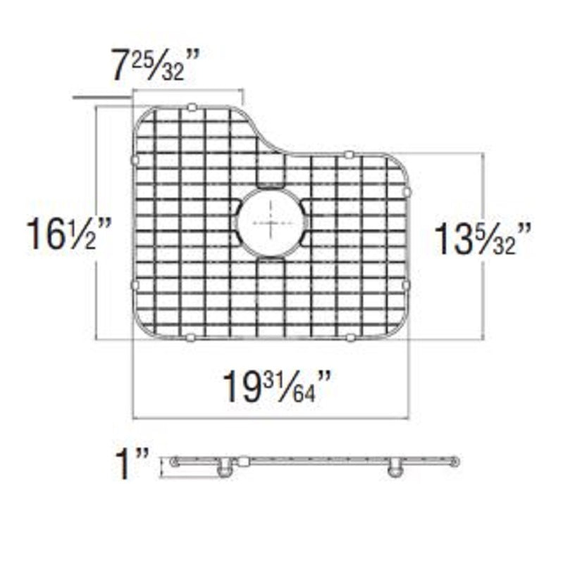 Meridian 19-31/64x16-1/2" Stainless Steel Sink Grid