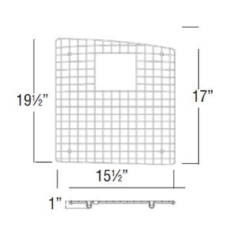 Genova 15-1/2x19-1/2" Stainless Steel Left Bowl Sink Grid