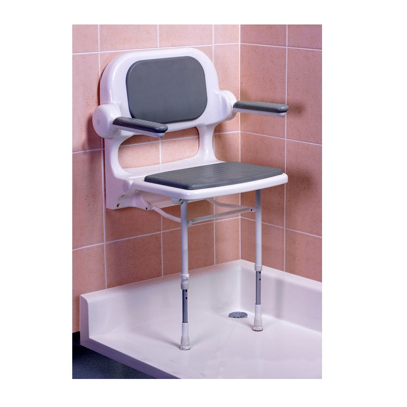 SEAT ES2130-GR GRAY STANDARD PADDED W/BACK & ARMS