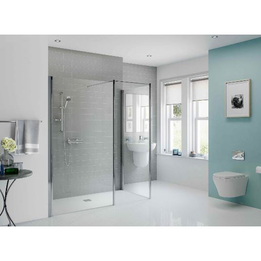Wall Mount Shower Screen 31-1/2x76-3/4" in Aluminum & Clear