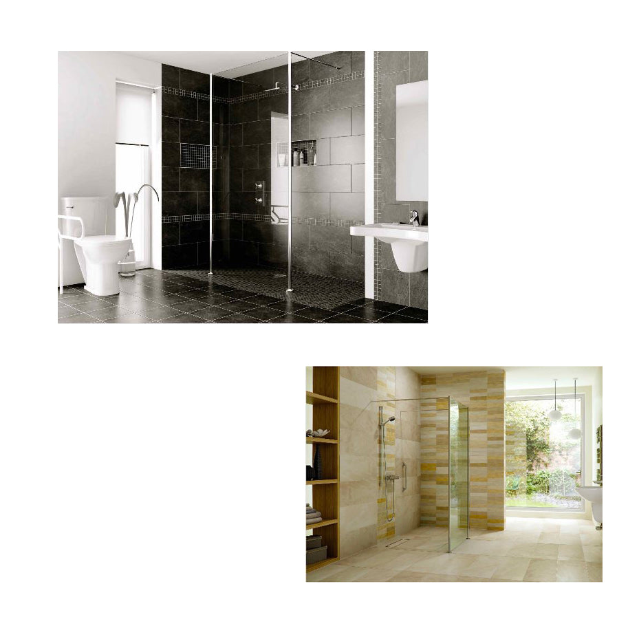 Freestanding Shower Screen 39-3/8x76-3/4" in Aluminum/Clear