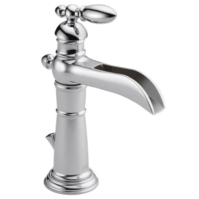 Victorian Single Hole Lav Faucet in Chrome w/Channel Spout