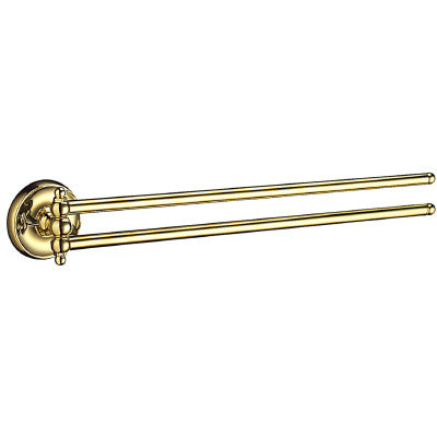 Villa 17" Double Swing Arm Towel Bar in Polished Brass