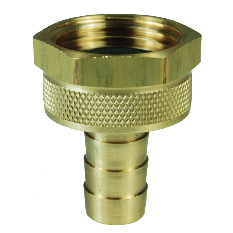Coupling Brass 3/4 Barb X 3/4 Female GHT 5911212C MACHINED - SHORT SHANK