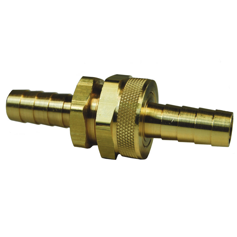 Complete Machined Coupling Brass w/Hex Nut 1/2 Barb X 3/4 GHT 5920808K SHORT SHANK